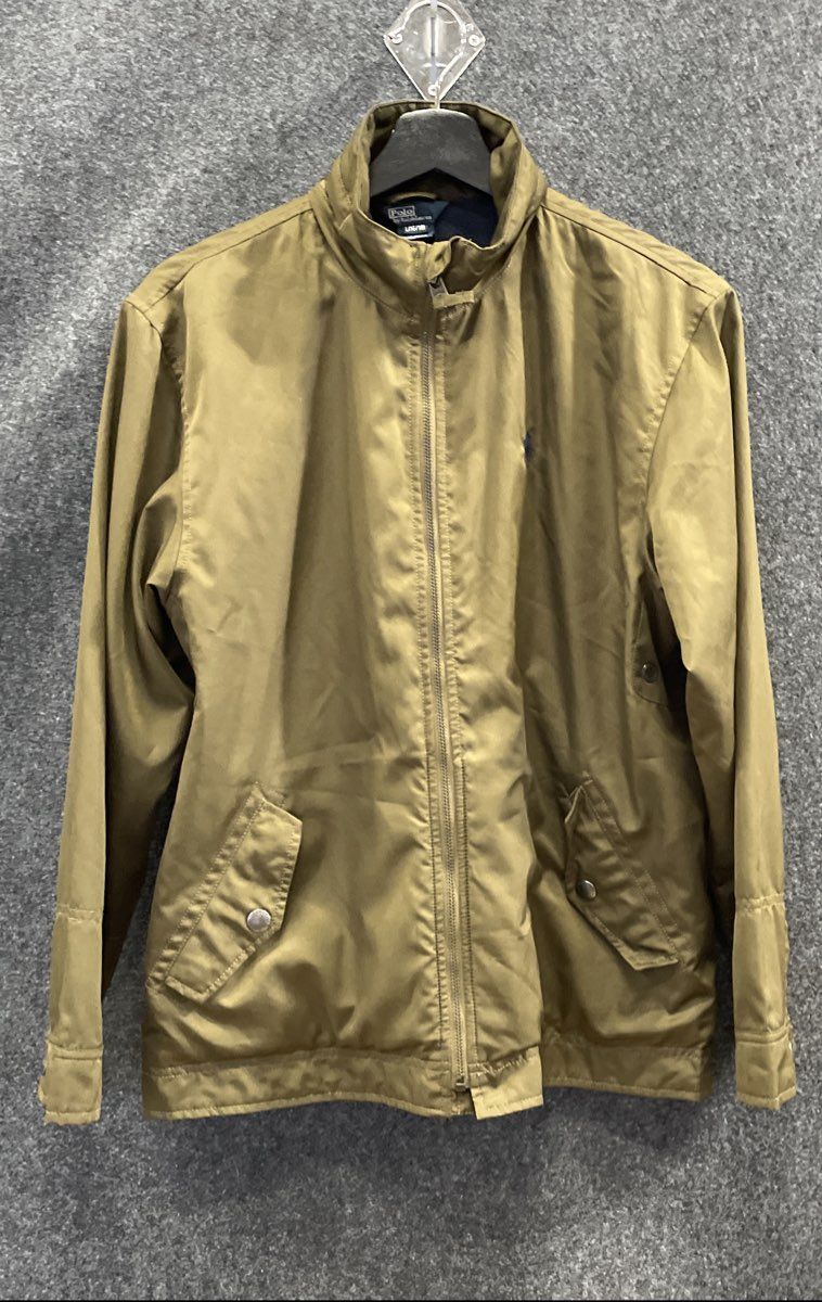 Polo Ralph Lauren Boys Olive Green Fleece Lined Full Zip Hooded Jacket Sz L