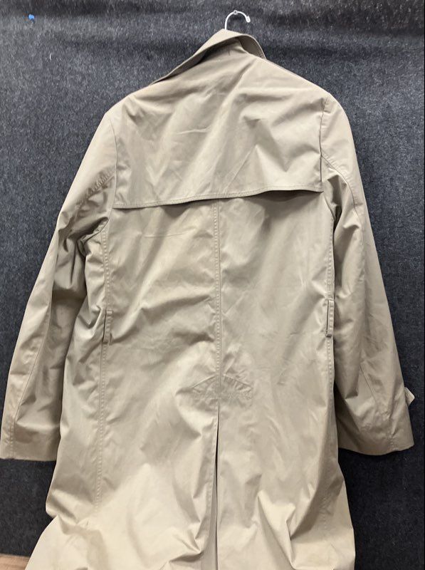B.M. Grant Men's Military All Weather Overcoat Trench Beige Double Breasted 40XL