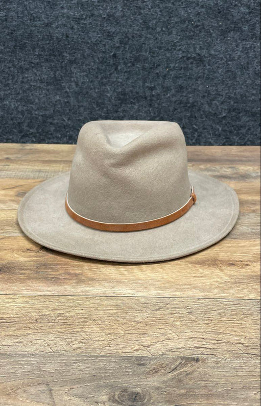 Brooklyn Hat Co Men's Lite Felt Wool Fedora Tan Crushable Water Repellent Sz M