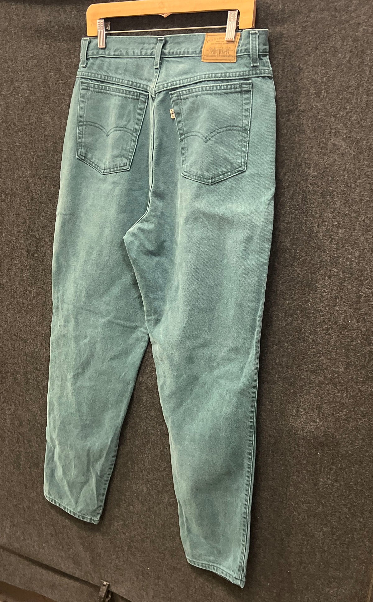 Vintage 90s Levis 900 Series Green Mom Jeans High Rise Made in USA Sz 14