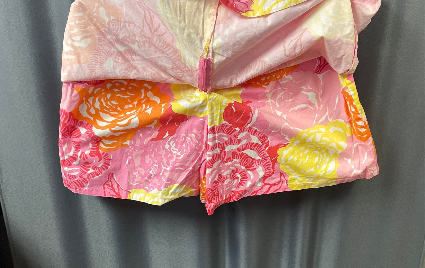 Lilly Pulitzer Girls' Pink Orange Floral Rose Stretch Grommet Skort Sz 10