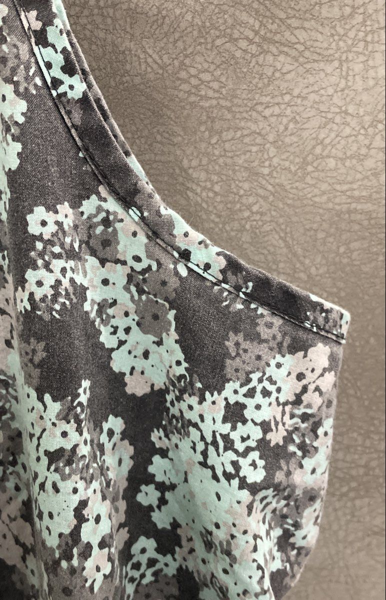 Vintage 90s Anthony Richards Women's Blue Grey Floral Button Strap Dress Sz XL
