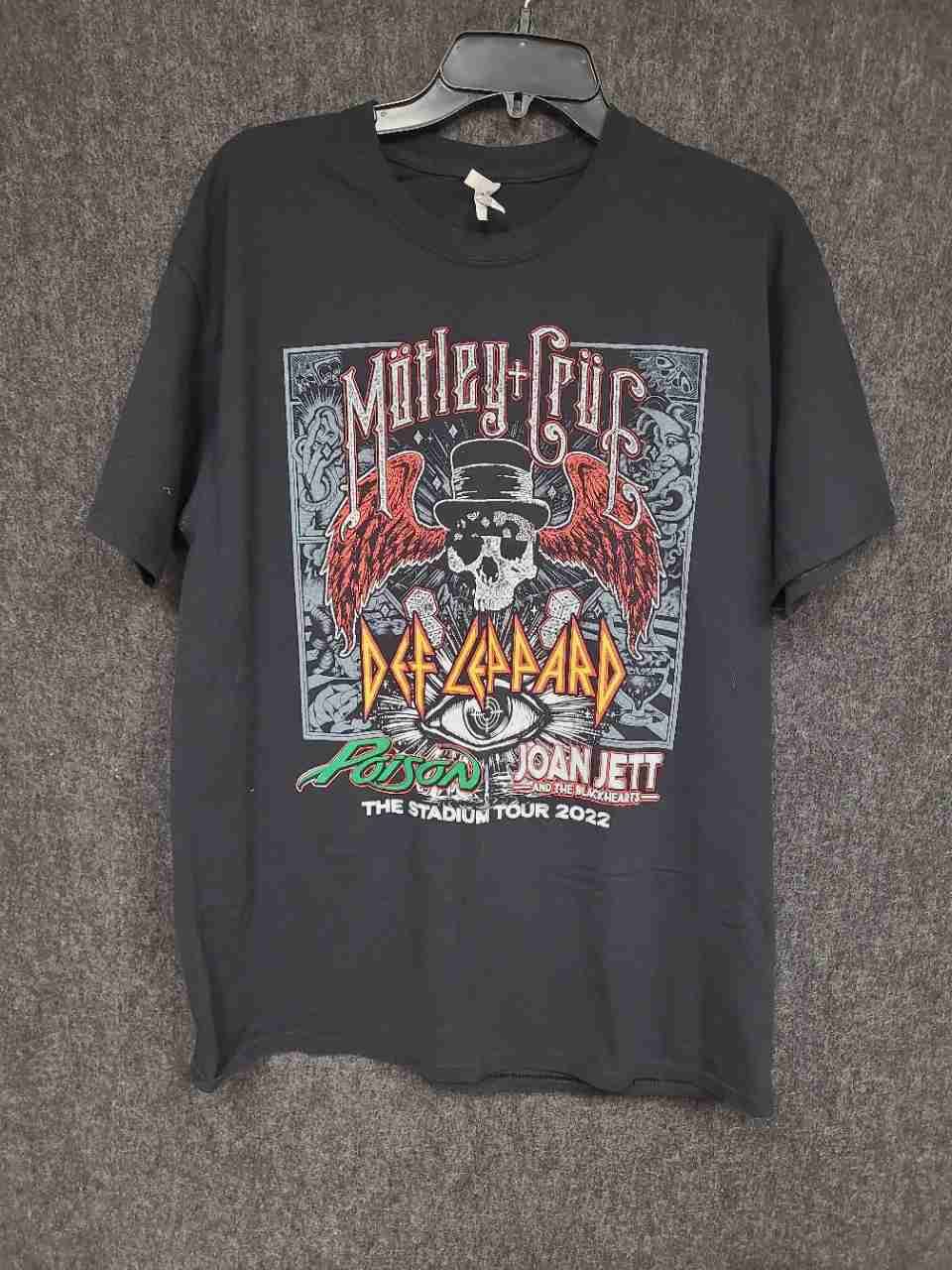 Motley Crue Def Leppard Poison Joan Jett 2022 Stadium Tour Double Stitch Sz L