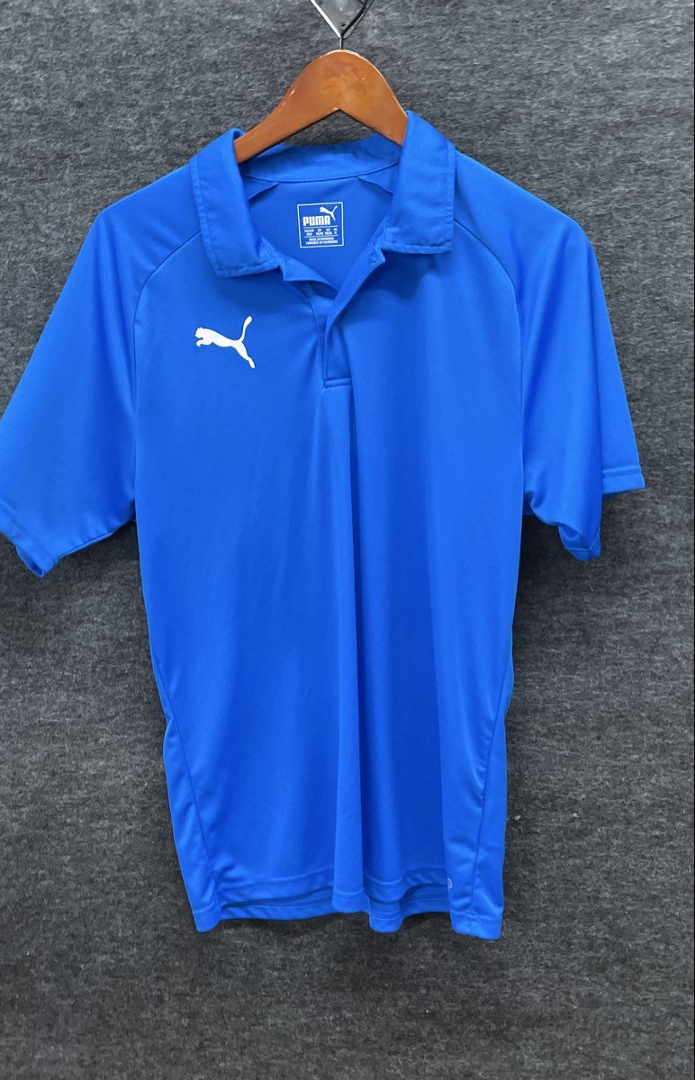 Puma Men's Blue Short Sleeve Performance Sideline Polo Shirt Size M