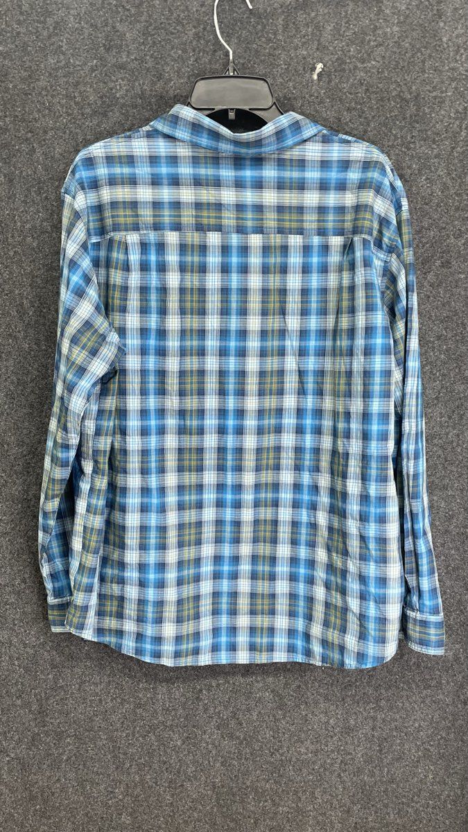 Columbia Men's Blue Plaid Long Sleeve Button Down Hiking Outdoor Shirt Sz XL