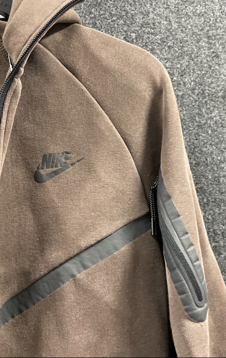 Nike Men's Sportswear Tech Fleece Full Zip Hoodie Brown Jacket Sz Medium