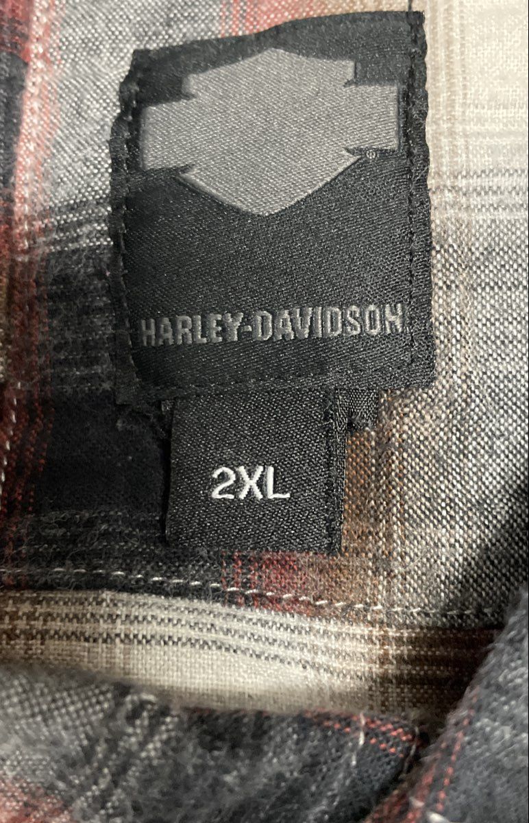 Harley-Davidson Men's Black Label Plaid Pearl Snap Western Shirt Sz 2XL