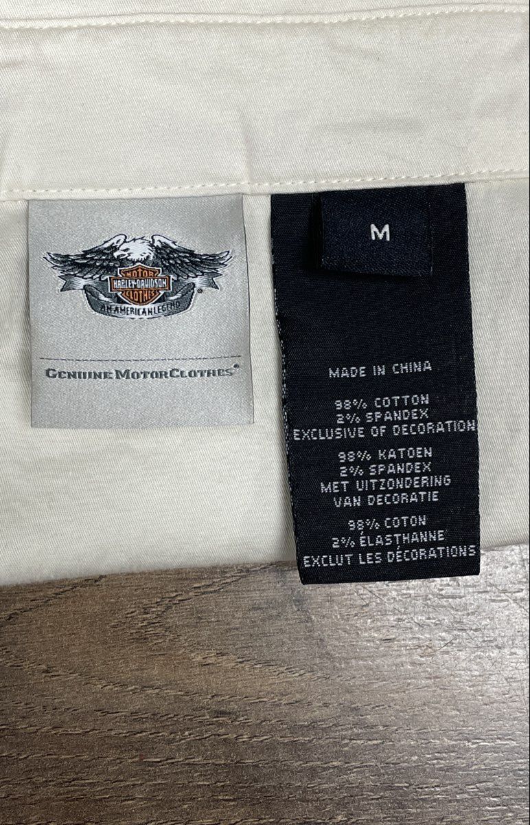 Vintage 2000s Harley-Davidson Women's Embroidered Zip Up Mechanic Shirt Sz M