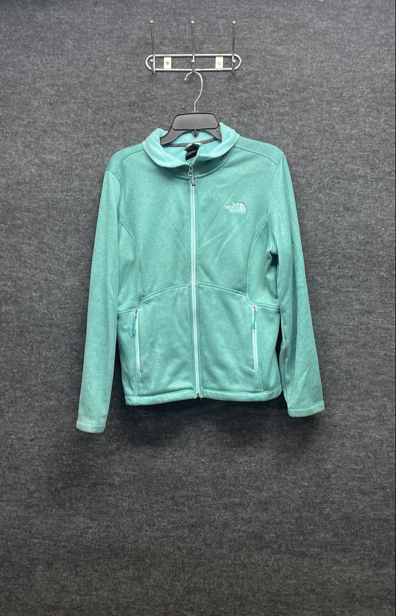 The North Face Women's Teal Agave Full Zip Smooth Face Fleece Jacket Sz L