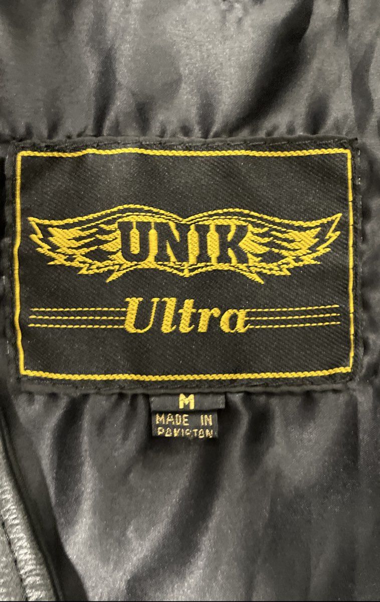 Unik Ultra Men's Black Leather Vest Dragon Patches Sz M