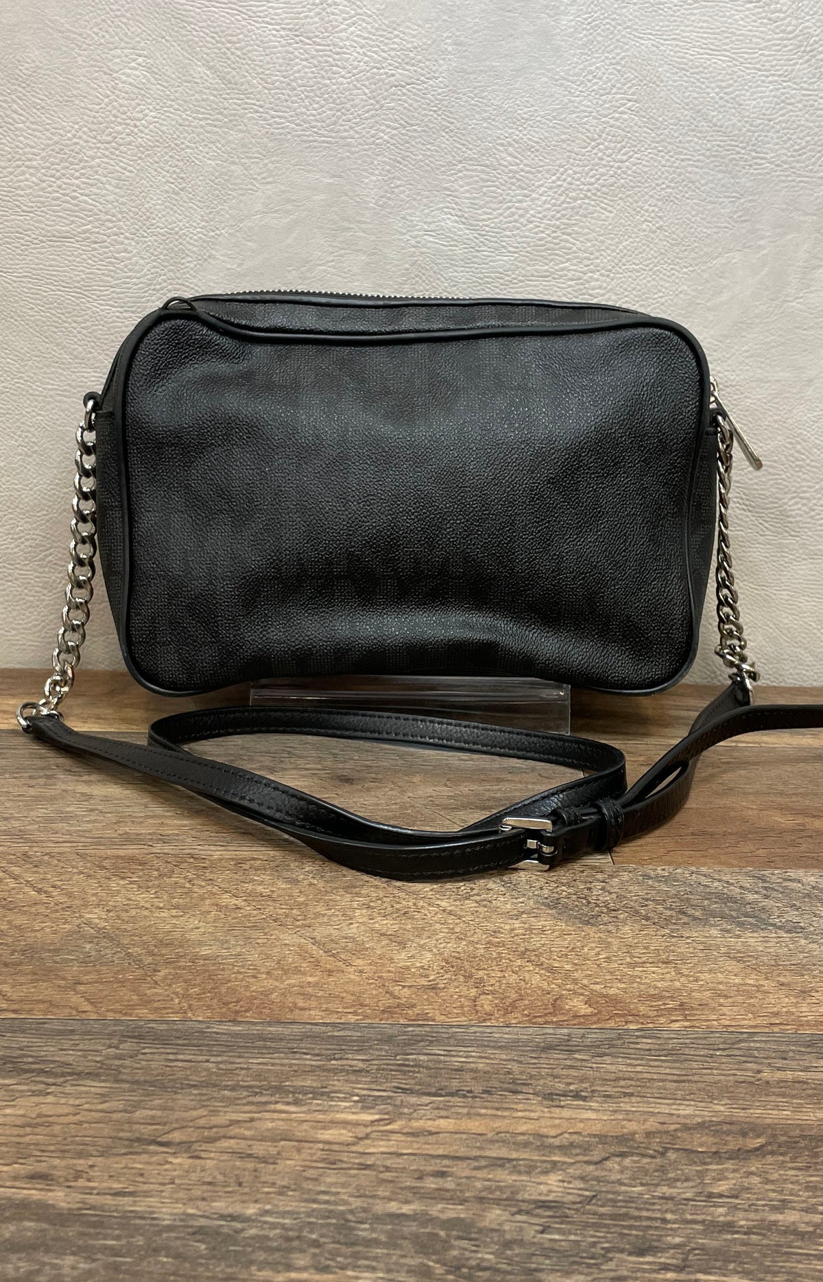 Michael Kors Black Modern Signature Jet Set East West Crossbody Silver Hardware