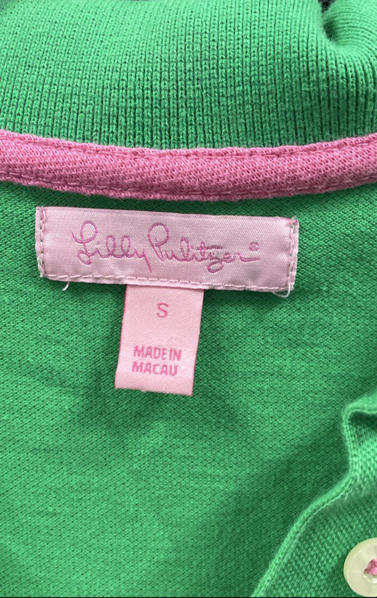 Lilly Pulitzer Women's Green Cotton Spandex Pique Pocket Polo Mini Dress Sz S