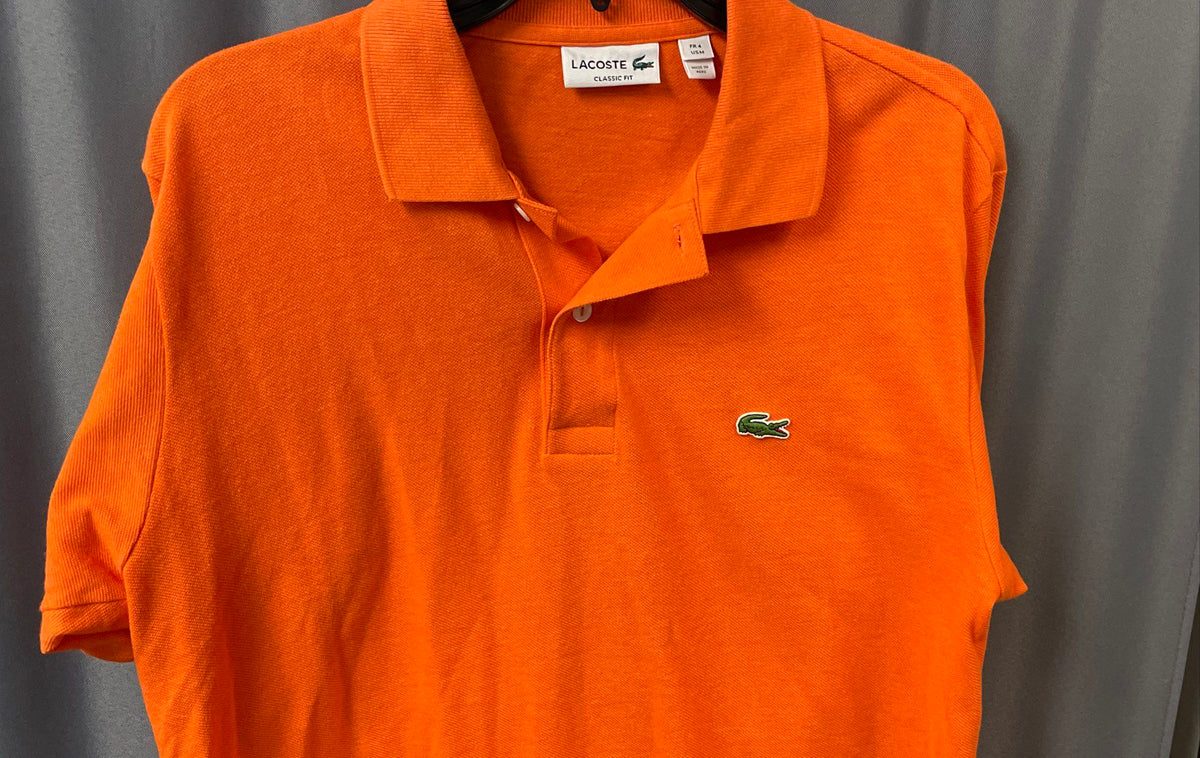 Lacoste Men's Orange L.12.12 Classic Fit Pique Short Sleeve Polo Shirt Sz M