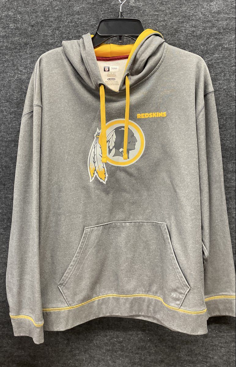 NFL Team Apparel Men's Washington Redskins Grey Pullover Hoodie TX3 Warm Sz XL