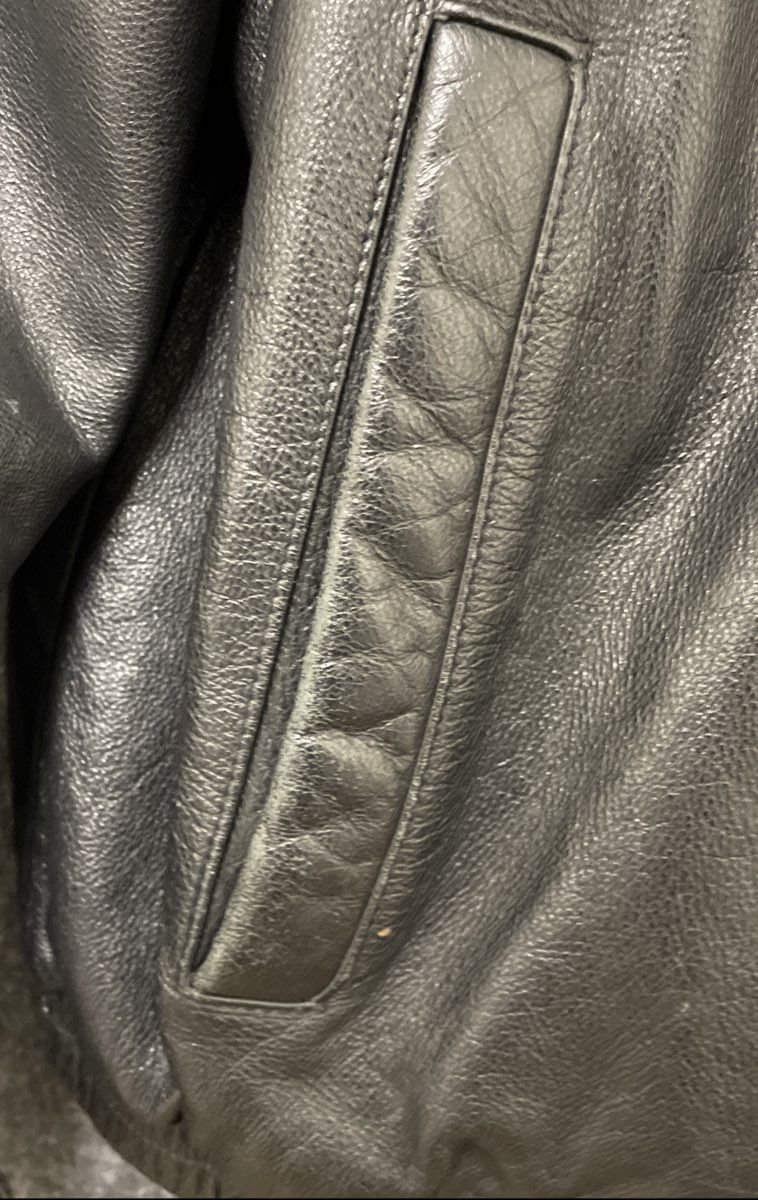 Croft & Barrow Men's Black Genuine Leather Full Zip Bomber Jacket Sz L