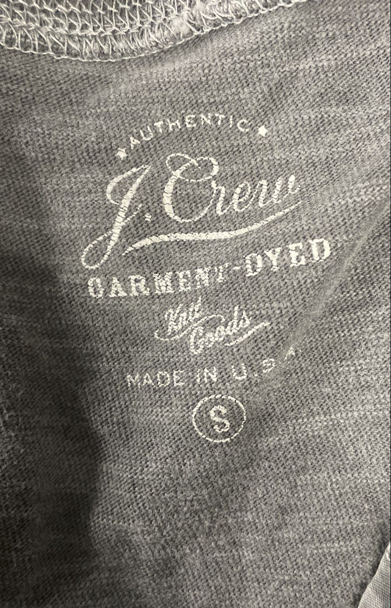 J.Crew Men's Lot of 2 Garment-Dyed Long Sleeve Henley Shirts Gray Black Sz S