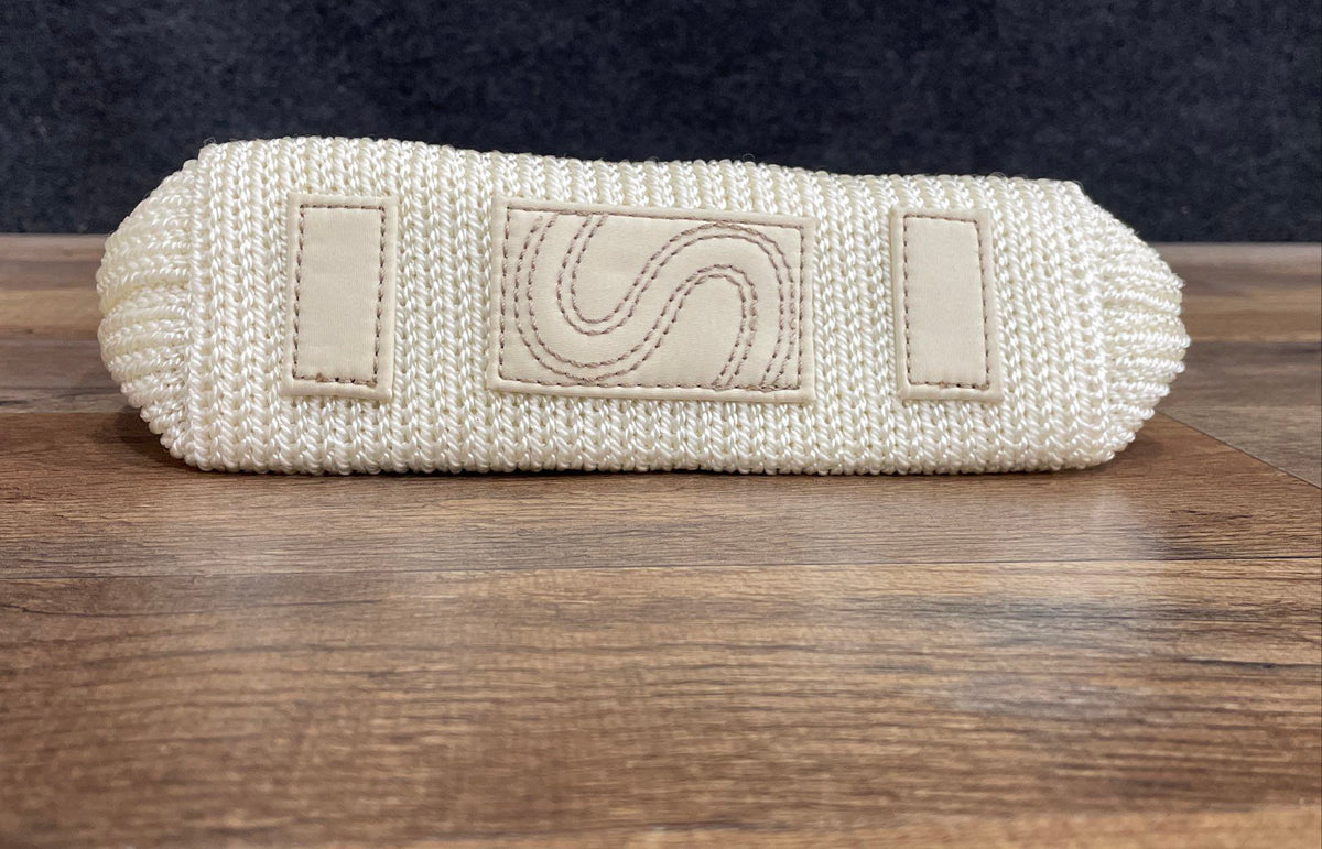 The Sak White Woven Crossbody Bag Adjustable Strap Silver Hardware
