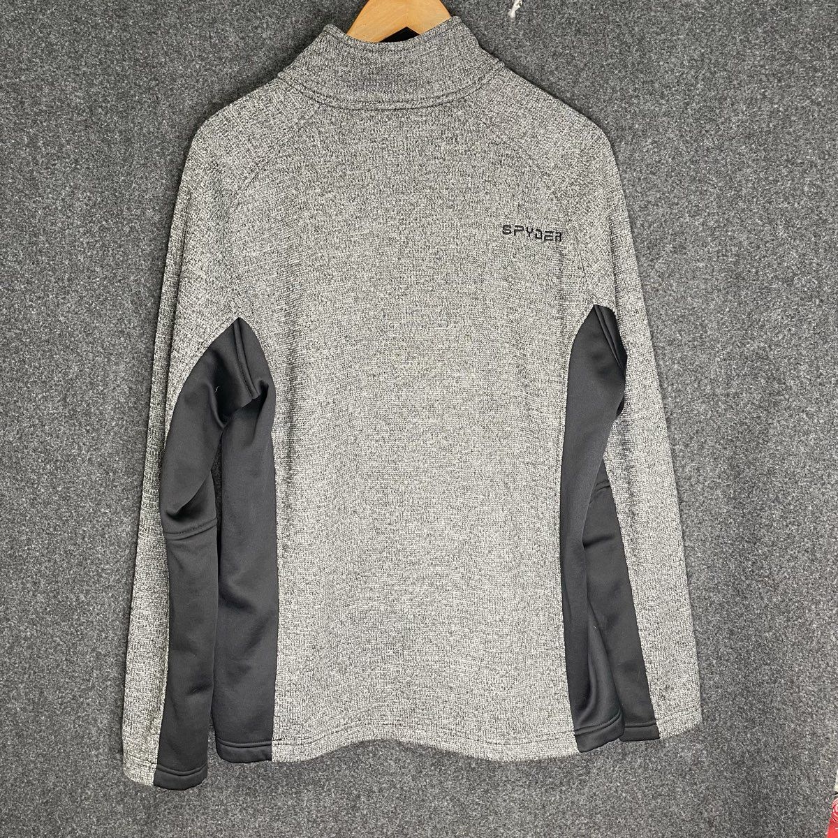 Spyder Men's Outbound Half Zip Pullover Jacket Gray Black Fleece Lined Sz XL