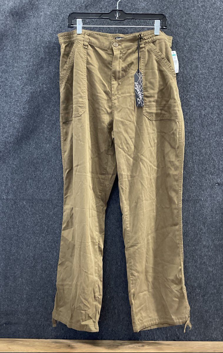 Supplies by UnionBay Women's Ginna Brown Cargo Cotton Tencel Pants Sz 16 NWT