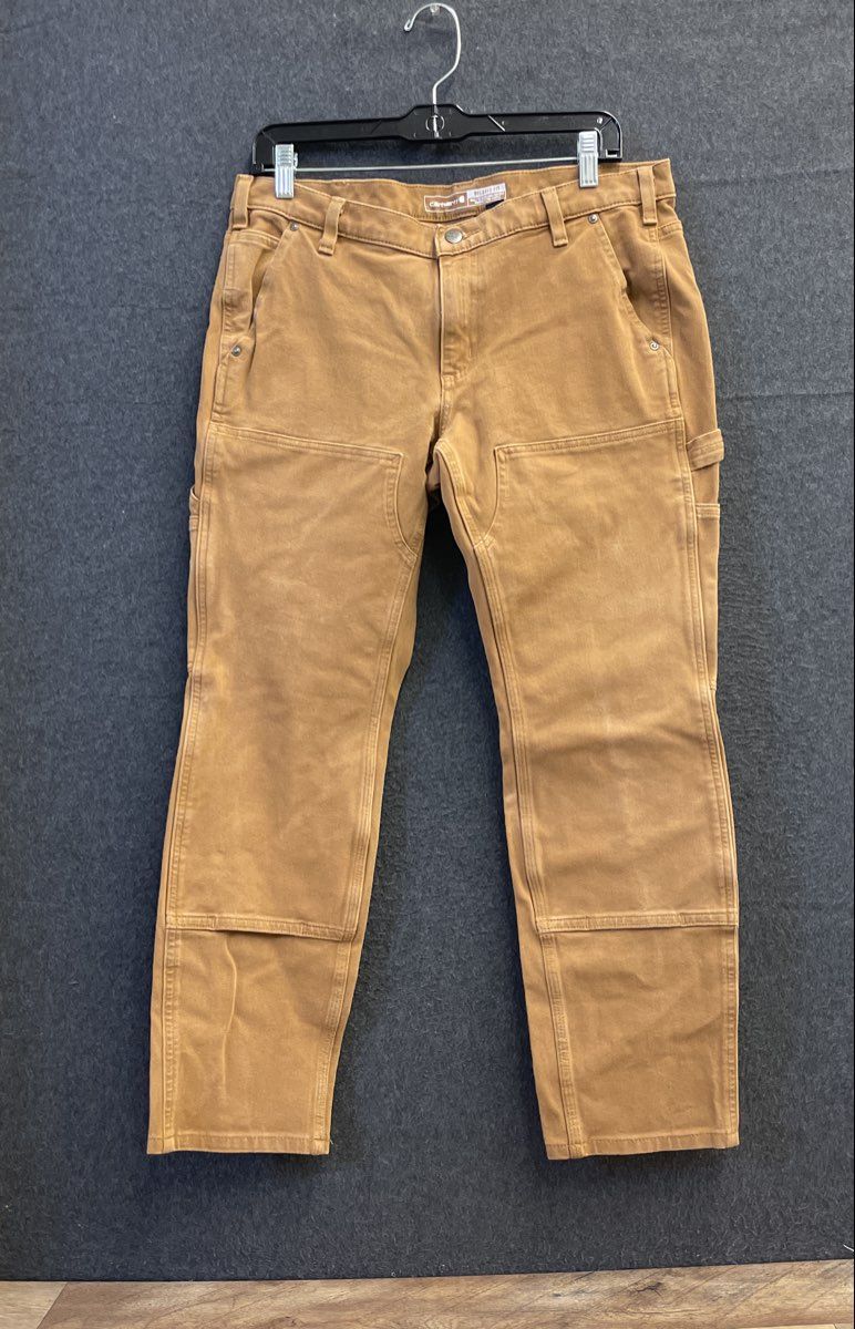 Carhartt Women's Brown Rugged Flex Relaxed Fit Double Front Work Pants Sz 12