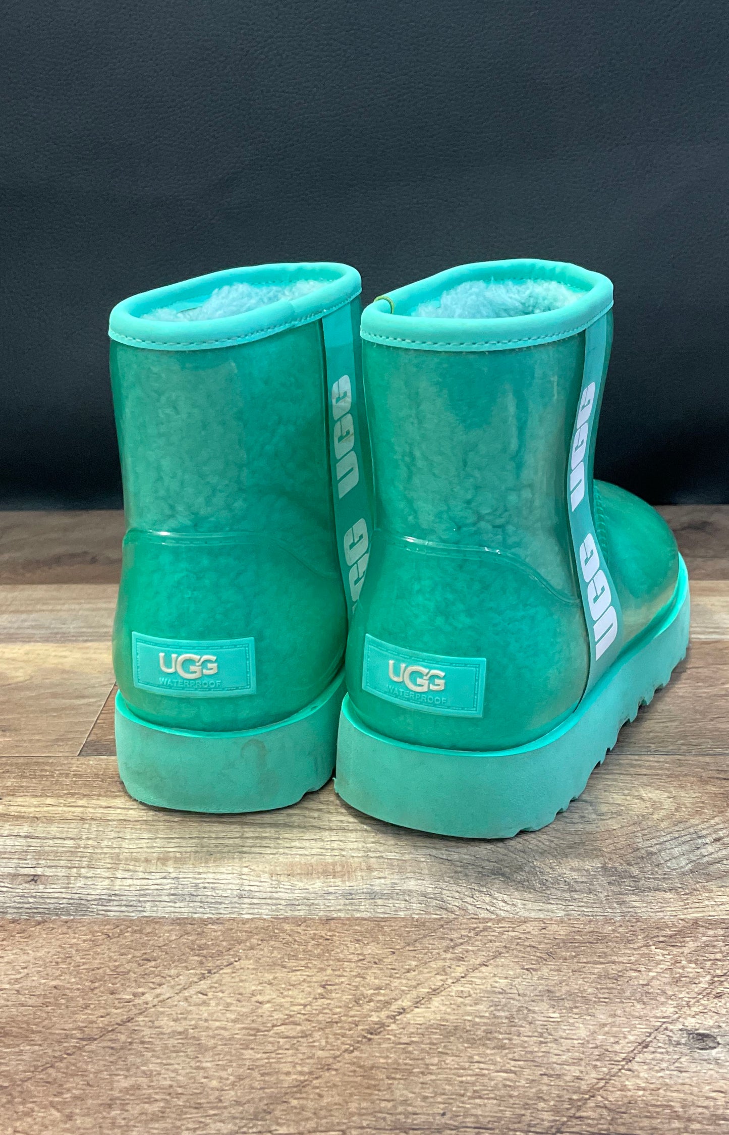 UGG Classic Clear Mini Mint Green Waterproof Ankle Boots Women's Size 6