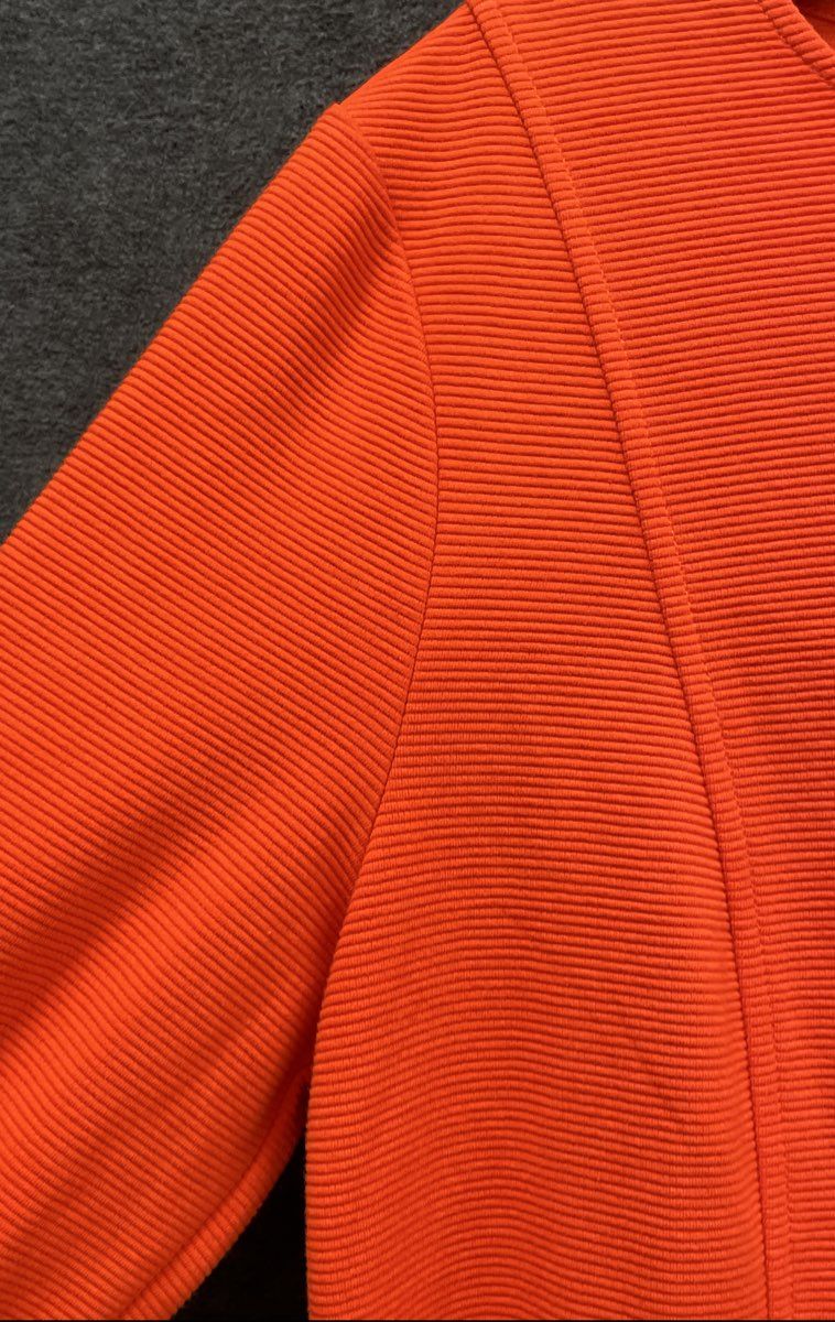 Boden Women's Orange Otto Ottoman Ribbed Knit Long Sleeve Pocket Dress Sz 12R