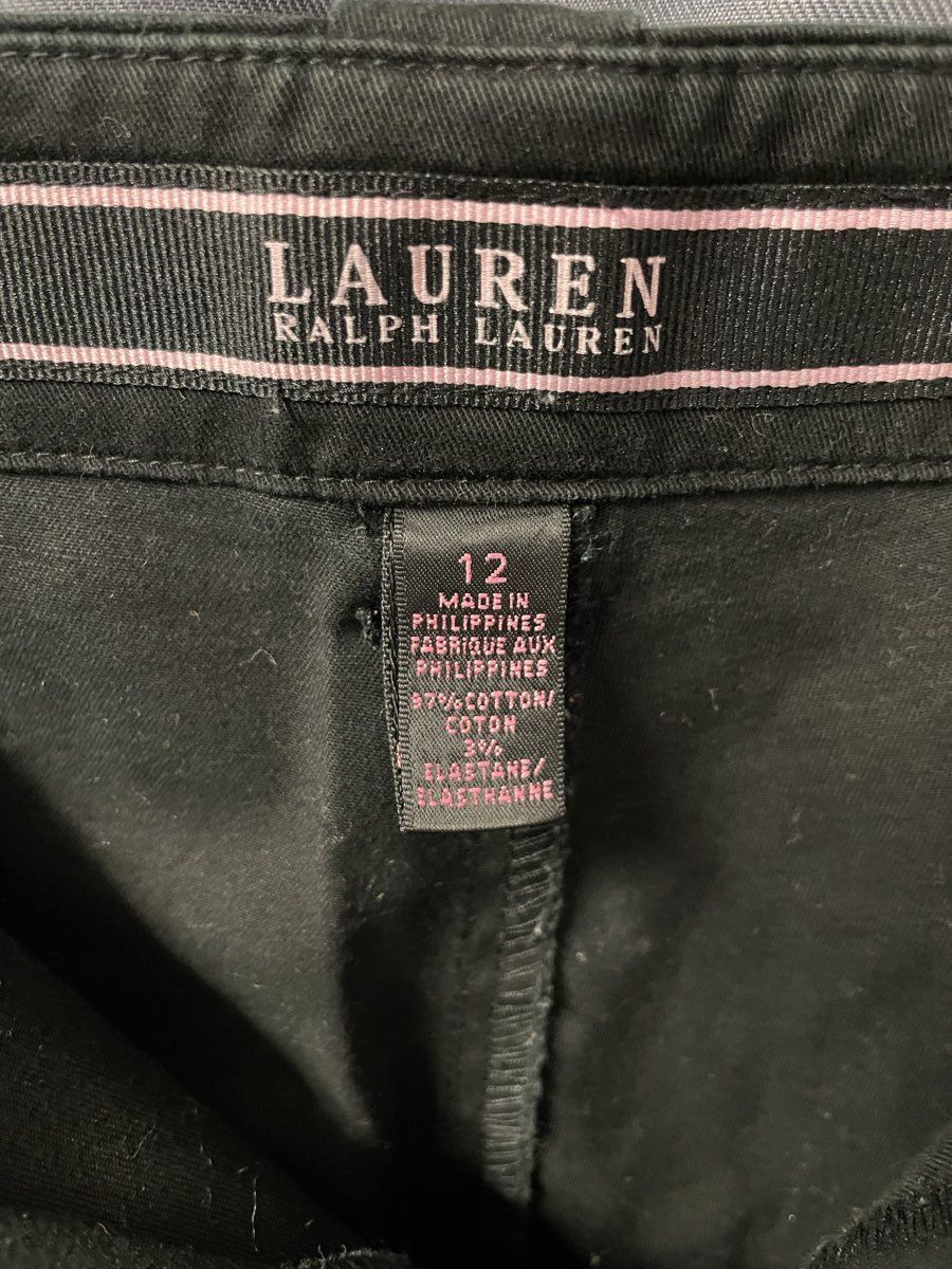 Lauren Ralph Lauren Women's Black Capri Trousers Cotton Blend Stretch Sz 12