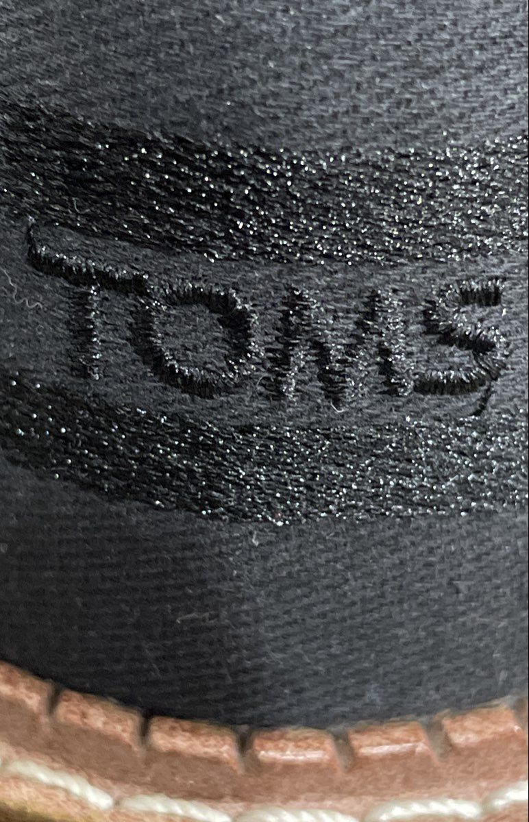 Toms Black Canvas Cap Toe Oxford Casual Lace Up Shoes Men's Size 8.5
