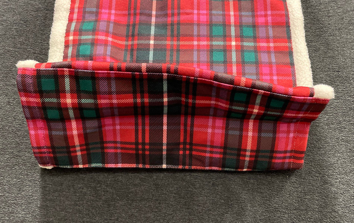 Victoria's Secret Red Plaid Sherpa Trim VS Logo Tote Bag NWT