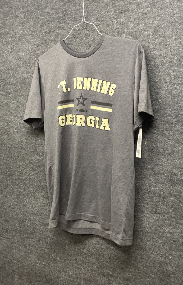 U.S. Army Men's Heather Gray Ft. Benning Georgia Graphic T-Shirt Sz L NWT