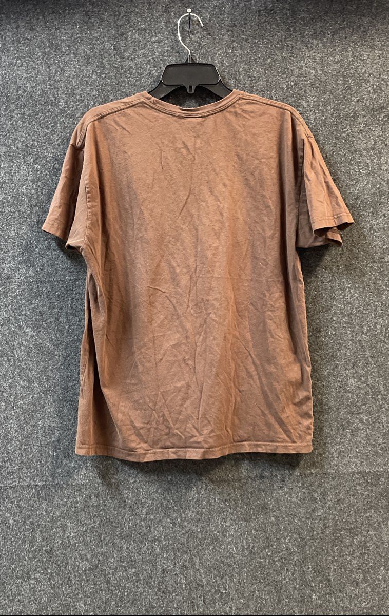 Borgata Men's T-Shirt Brown Graphic Logo Distressed Splatter Size XL