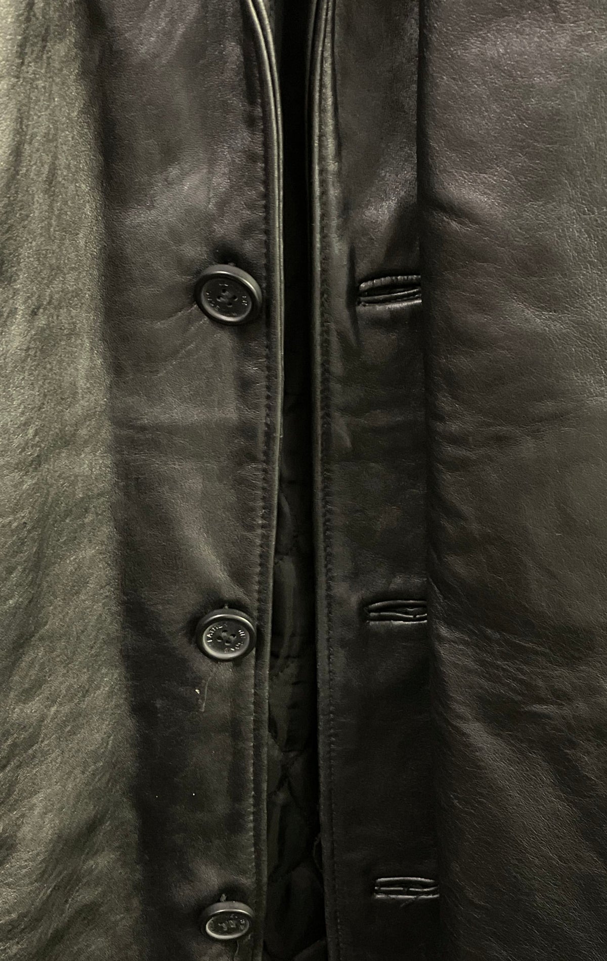 Wilsons Leather Men's Black Quilted Lined Button Car Coat Jacket Sz 3XLT