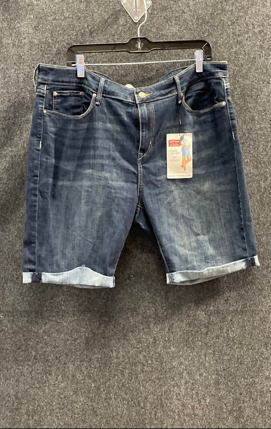 Signature by Levi Strauss Women's Blue Mid Rise 9" Bermuda Shorts Sz 20 NWT