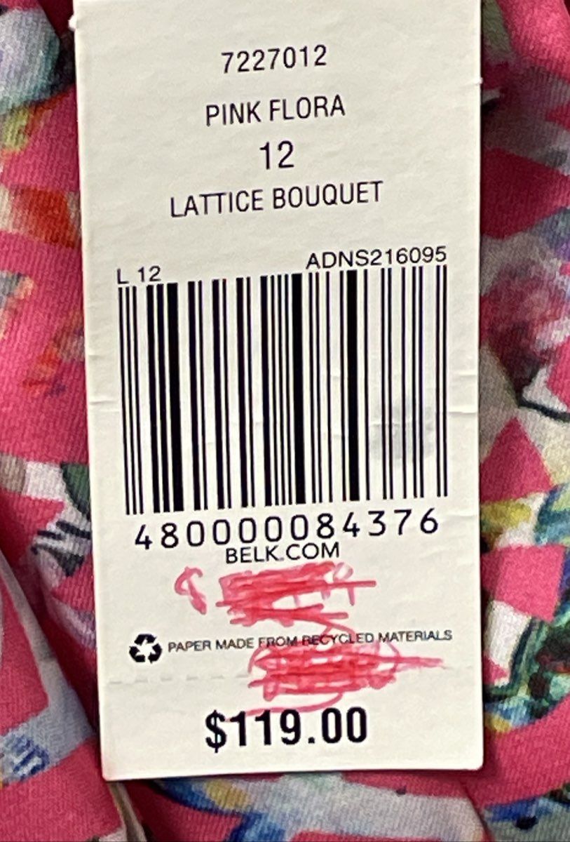 NWT Women's Pink Multicolored Cynthia Rowley Short Sleeve Dress - Size 12