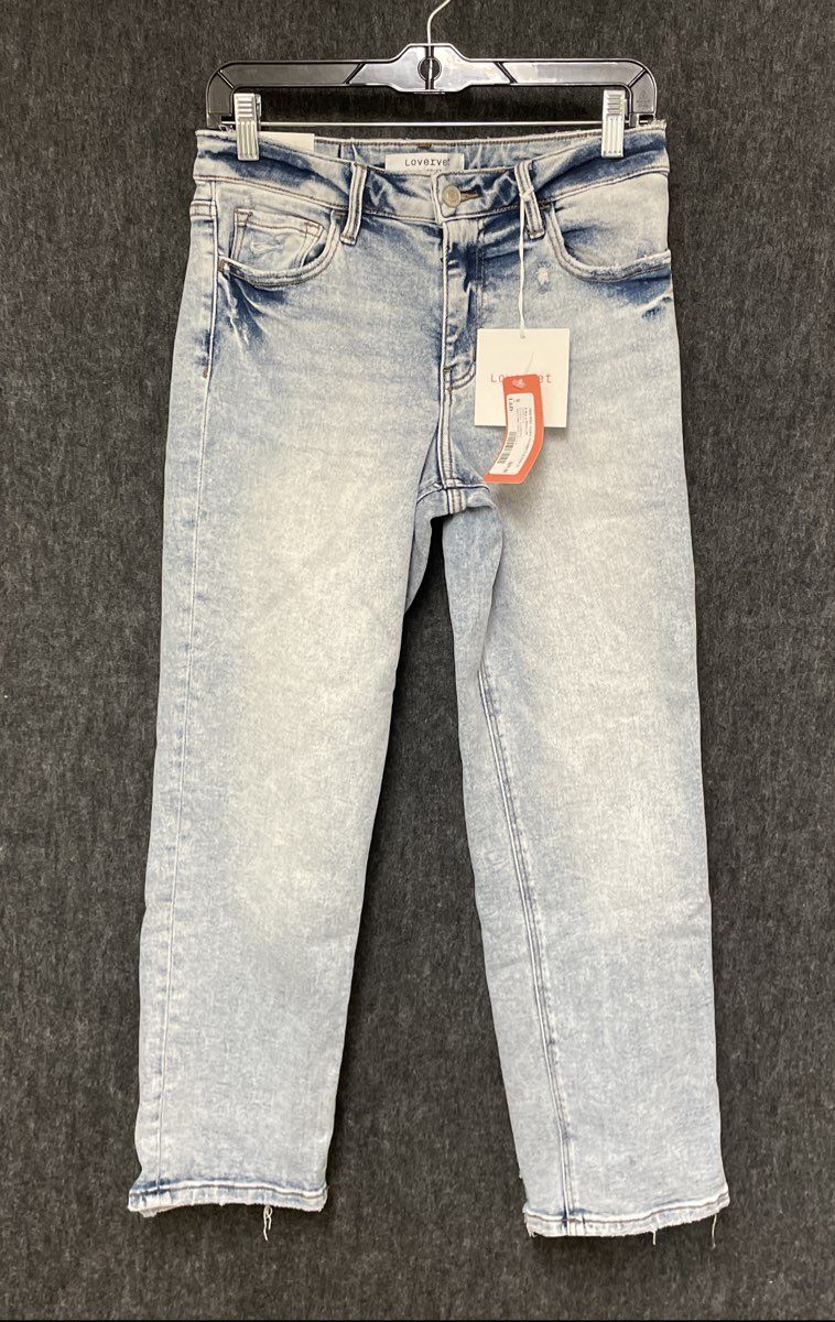 Lovervet by VERVET Women's Light Acid Wash Mid Rise Straight Leg Jeans NWT Sz 29