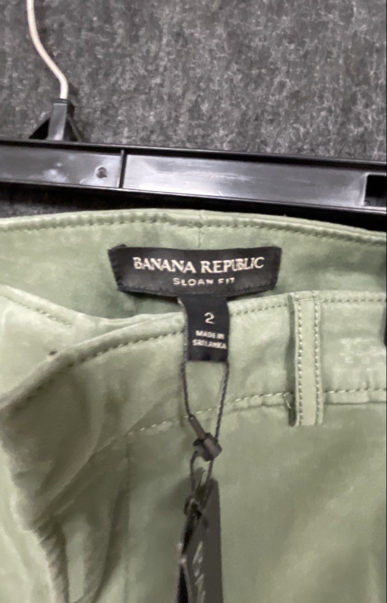Banana Republic Women's Sloan Fit Green Garment Dyed Skinny Pants Sz 2 NWT