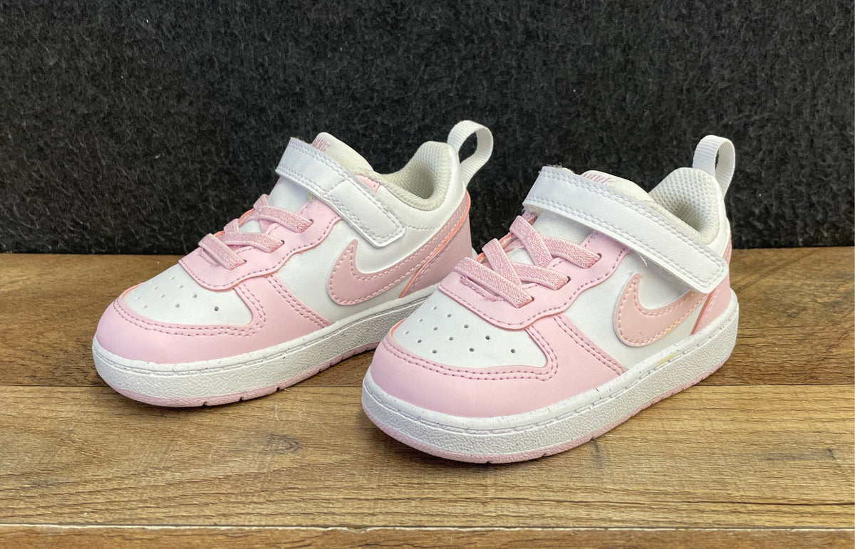 Nike Court Borough Low 2 White Pink Toddler Sneakers 2023 Size 6C DS