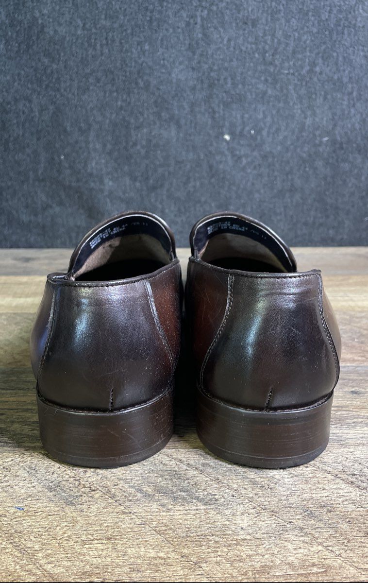 Garrucci KS503 Chestnut Dark Burgundy Leather Tassel Medallion Loafers Size 11