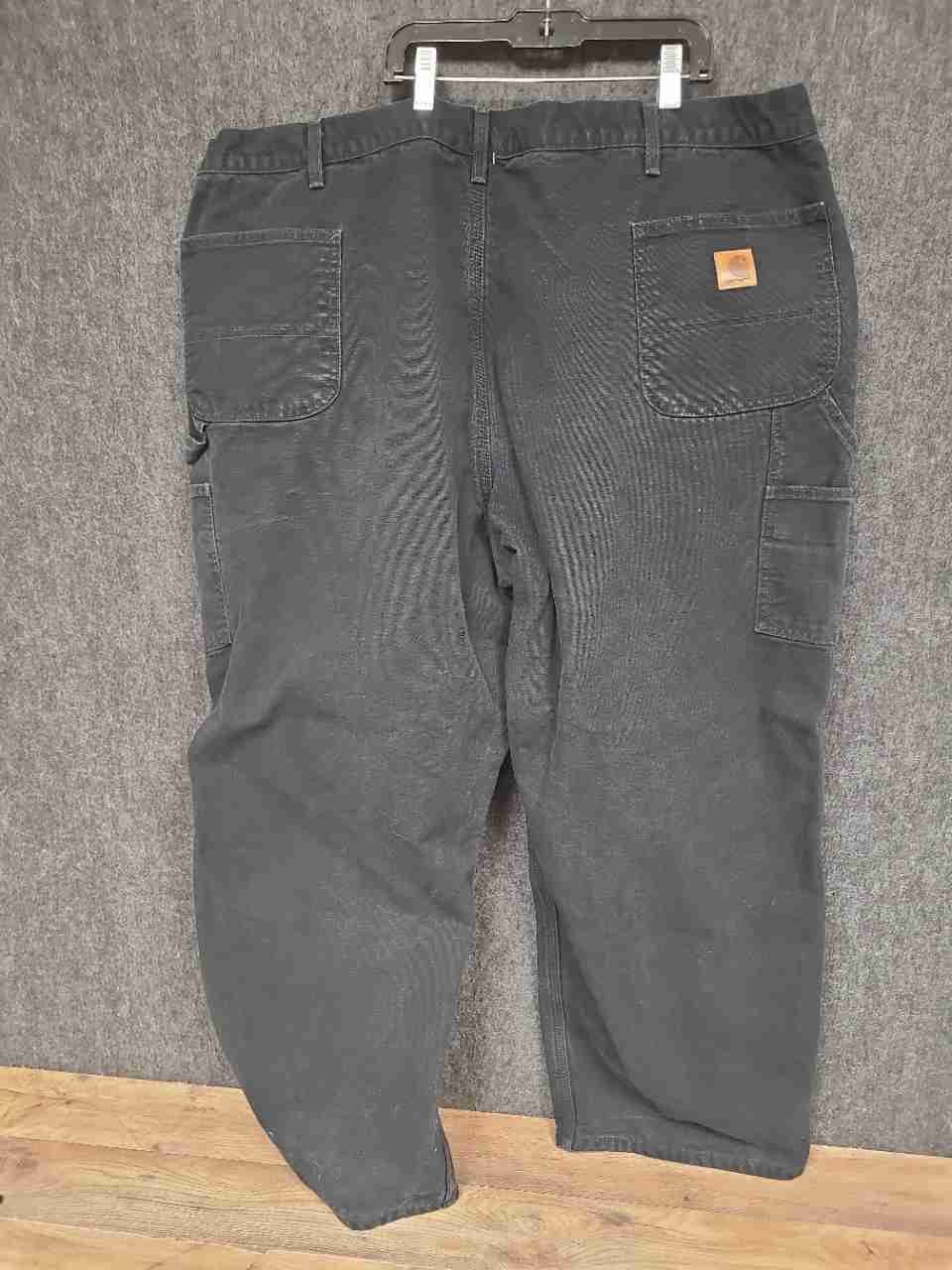 Carhartt Men's Black B111 Loose Original Fit Flannel Lined Work Pants 50x30
