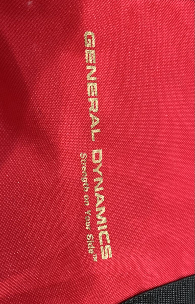 USMC United States Marine Corps General Dynamics Red Black Canvas Tote Bag 24"