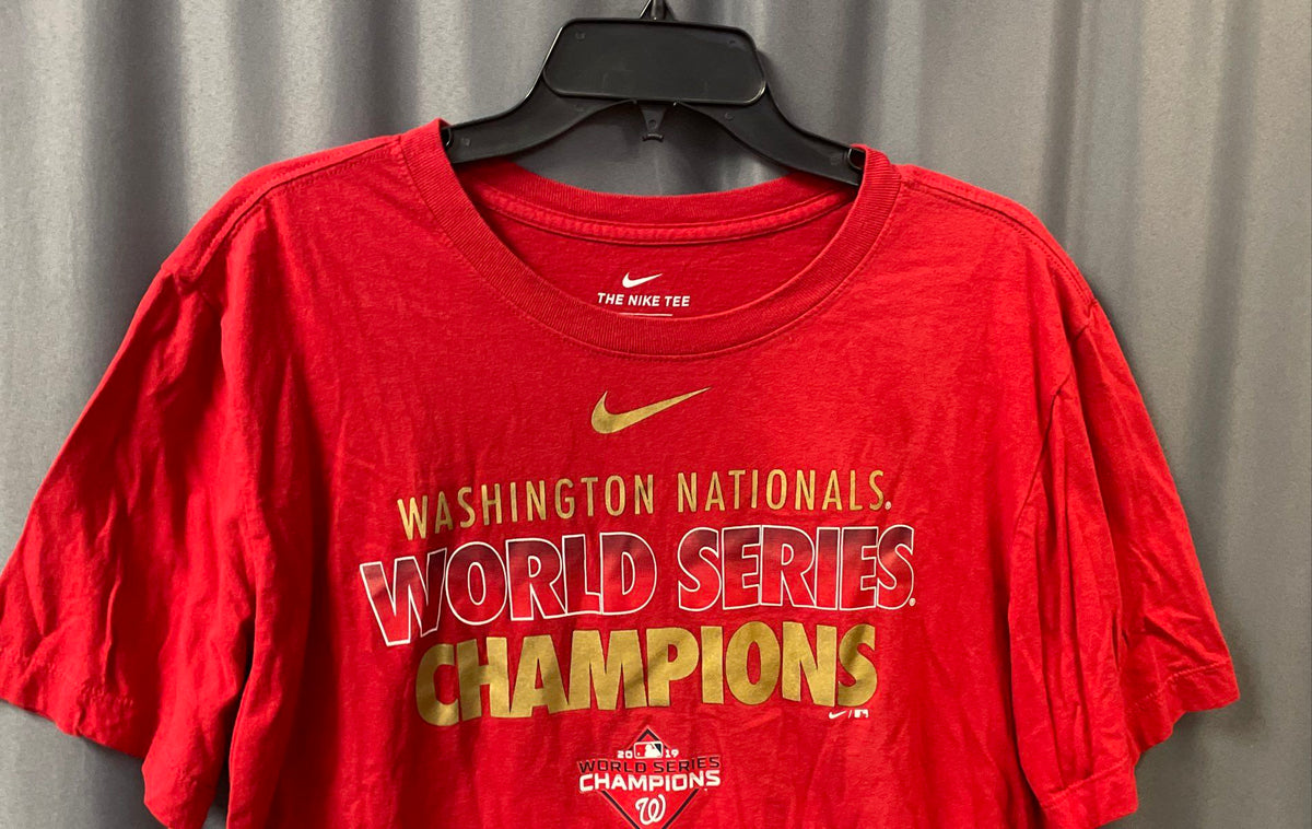 Nike Washington Nationals 2019 World Series Champions Red T-Shirt Sz L