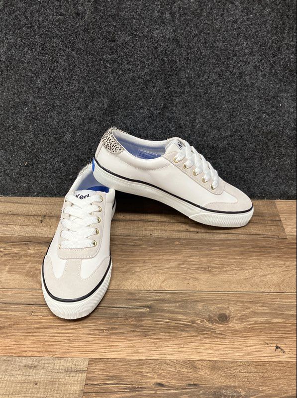 Keds Jump Kick T-Toe White Animal Print Women's Sneakers Size 5.5