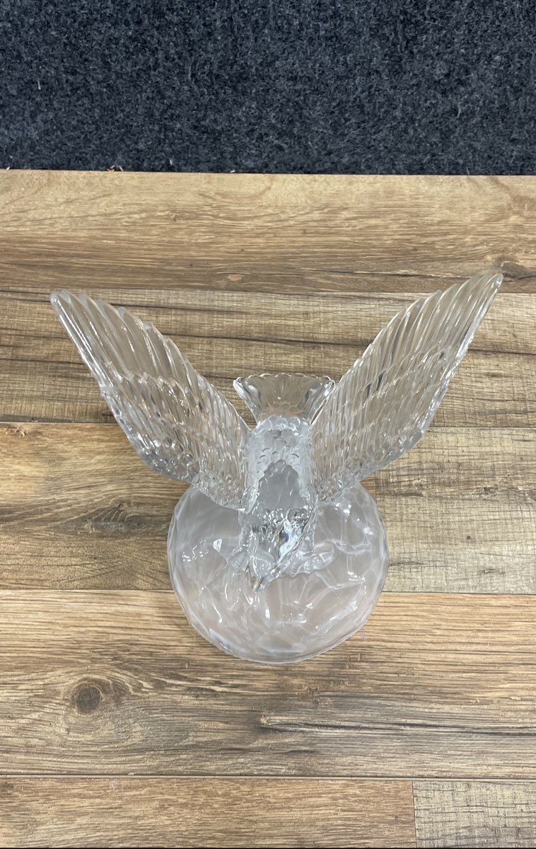Crystal D'Arques Lead Crystal Eagle Figurine Statue 8" Tall French Glass