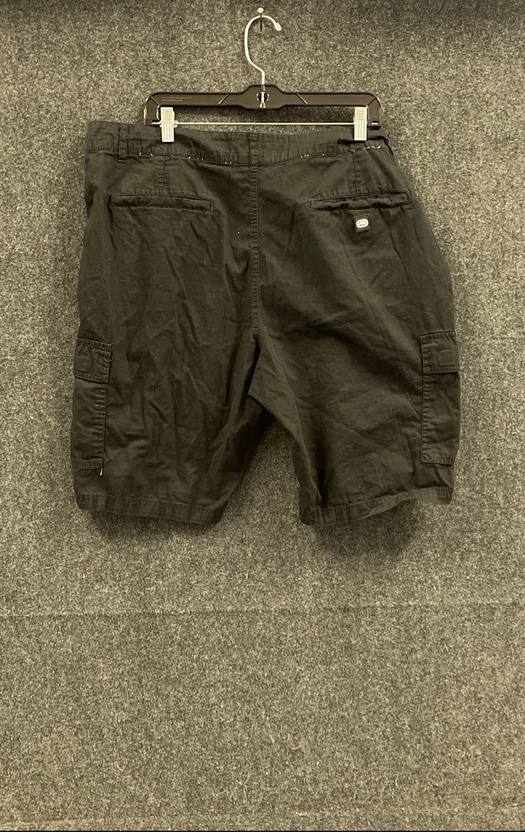 Ecko Unltd Men's Black Cotton Cargo Shorts Multi-pocket Branded Patch Size 40