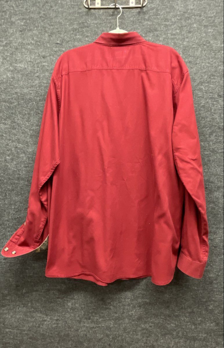 Columbia Men's Burgundy Silver Ridge Herringbone Roll Tab Sleeve Shirt Sz XL