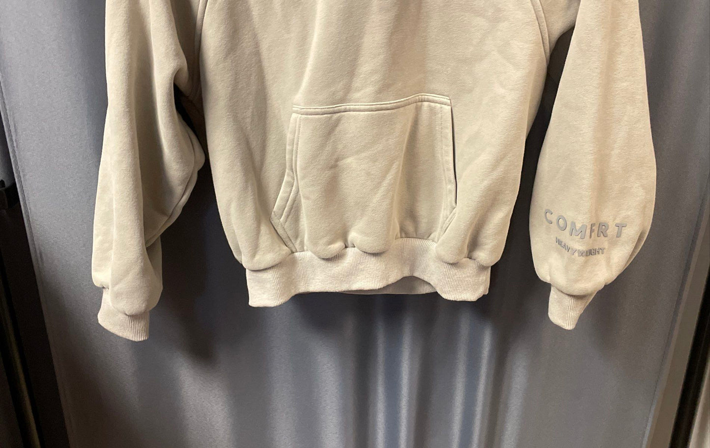 Comfrt Men's Gray Minimalist Heavyweight Oversized Pullover Hoodie Sz M