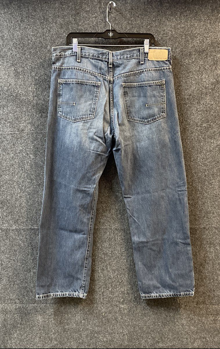 Calvin Klein Jeans Men's Blue Straight Leg 100% Cotton Faded Denim Sz 36