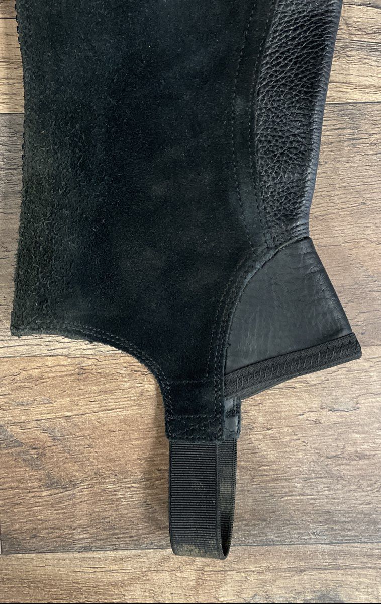 Ariat Concord Chap Black Leather Equestrian Half Chaps Size MS