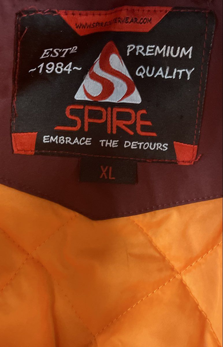 Spire Men's Burgundy Bomber Jacket Quilted Orange Lining MA-1 Style Size XL