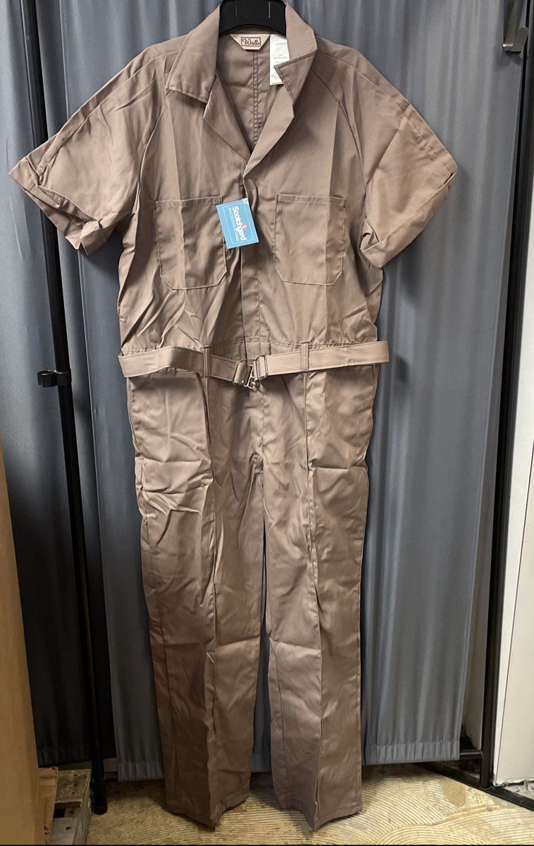 Vintage 90s Walls Men's Brown Short Sleeve Belted Coveralls Jumpsuit Sz 48 R NWT